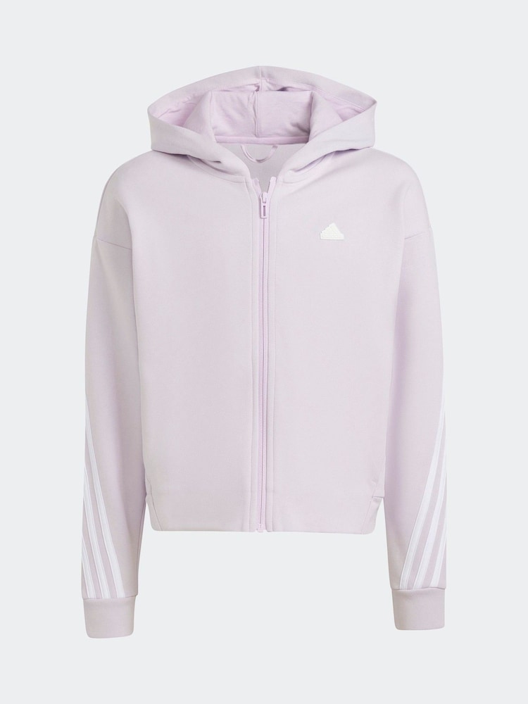 adidas Purple Future Icons 3-Stripes Full-Zip Hoodie - Image 6 of 6