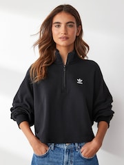adidas Originals Black Essential 100% Cotton Sweatshirt - Image 1 of 3