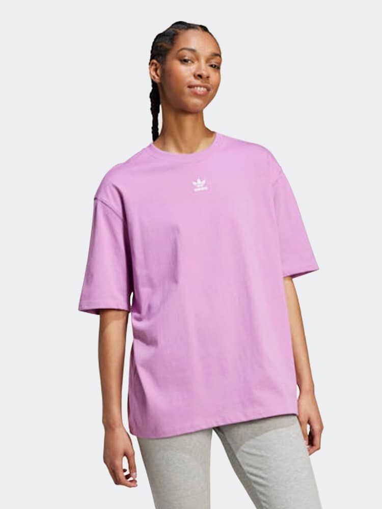 adidas Originals Purple Boyfirend 100% Cotton Essential T-Shirt - Image 1 of 7