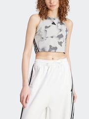 adidas White/Grey Future Icon 3 Stripe Vest - Image 3 of 6