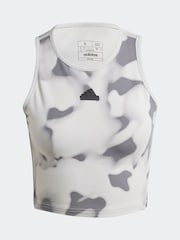 adidas White/Grey Future Icon 3 Stripe Vest - Image 6 of 6