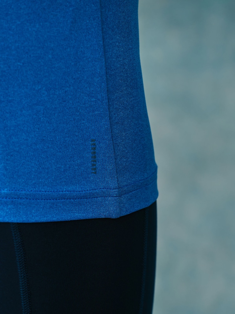 adidas Dark Blue Aeroready Train Essentials Minimal Branding V-Neck T-Shirt - Image 5 of 5
