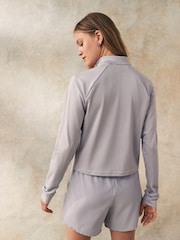 adidas Grey Train Essential 1/4 Zip Sweat Top - Image 3 of 5