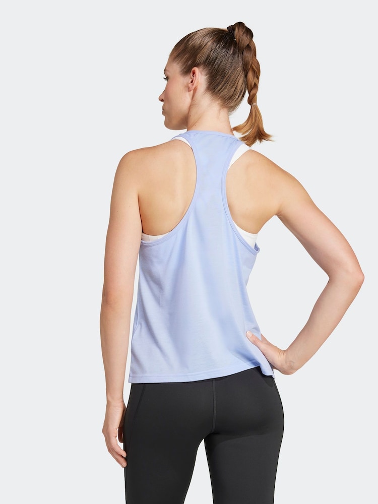 Albastru închis - Tricou Adidas Train Essentials Minimal Branding Racerback - Image 3 of 7