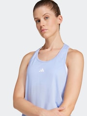adidas Dark Blue Train Essentials Minimal Branding Racerback Tank Top - Image 5 of 7