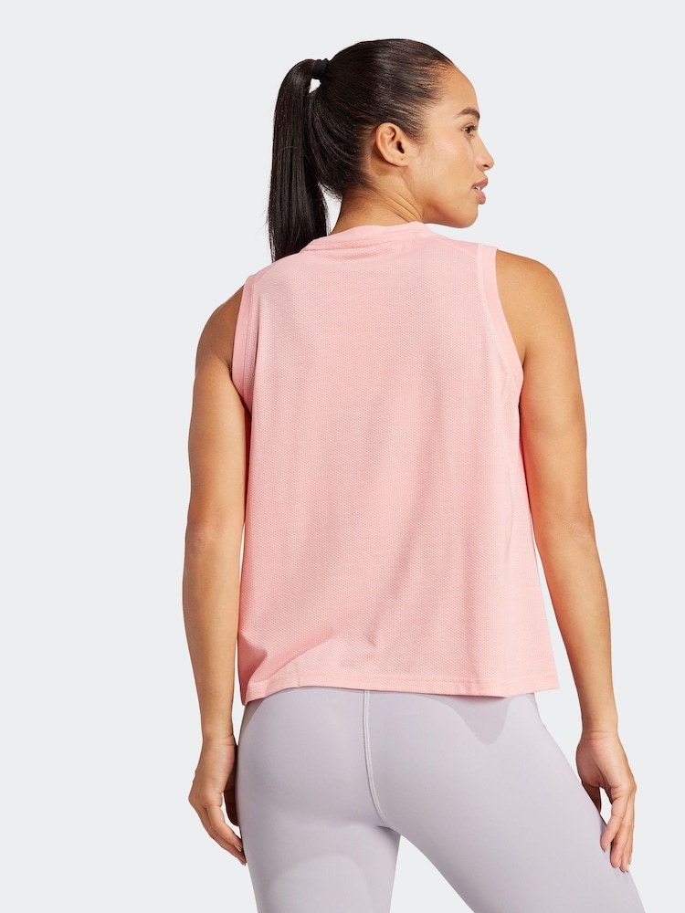 adidas Pink Train Essentials Big Logo Training Tank Top - Image 2 of 8 adidas Pink Train Essentials Big Logo Training Tank Top - Image 2 of 8