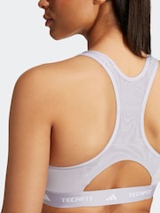 adidas Grey Techfit Power Impact Medium Support Sports Bra - Image 5 of 8
