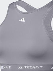 adidas Grey Techfit Power Impact Medium Support Sports Bra - Image 7 of 8
