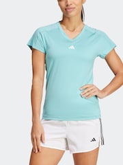 adidas Green Aeroready Train Essentials Minimal Branding V-Neck T-Shirt - Image 3 of 7