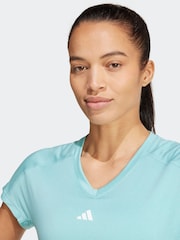 adidas Green Aeroready Train Essentials Minimal Branding V-Neck T-Shirt - Image 5 of 7