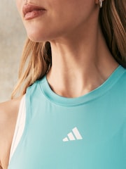 adidas Green Aeroready Train Essentials Regular 3-Stripes Tank Top - Image 4 of 4