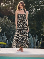 Star by Julien MacDonald Black Leopard Print Halter Neck Dress - Image 1 of 2