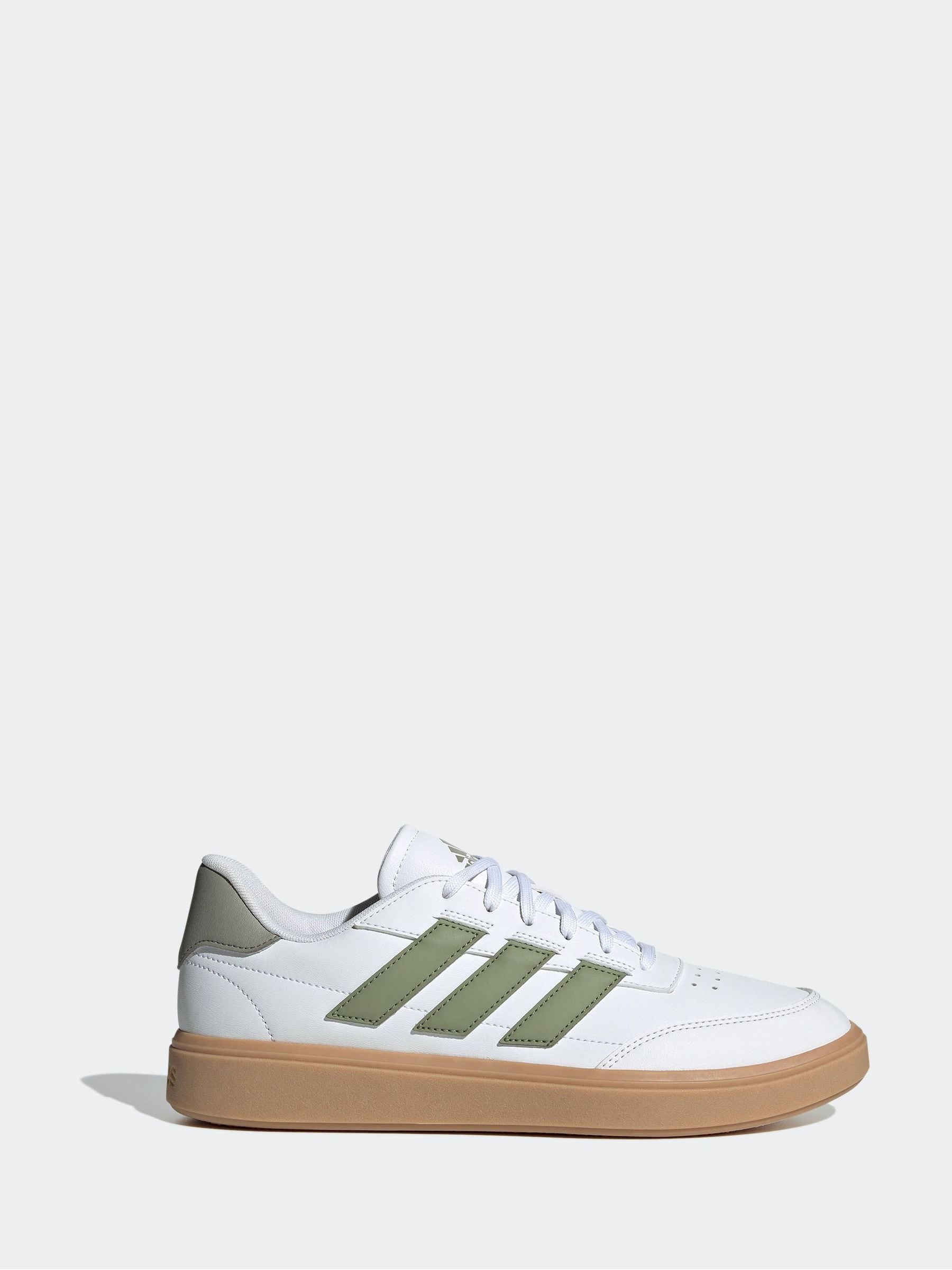 Green white adidas trainers best sale