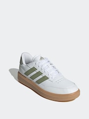 adidas Green/White Courtblock Trainers - Image 5 of 18