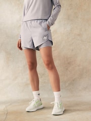 adidas Grey Aeroready Minimal 2-in-1 Shorts - Image 1 of 4