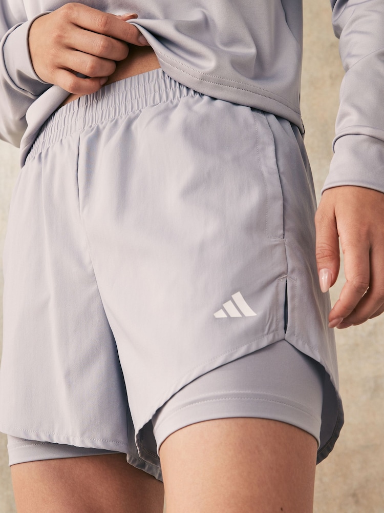 adidas Grey Aeroready Minimal 2-in-1 Shorts - Image 4 of 4
