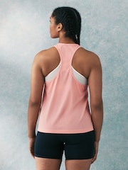 adidas Light Pink Train Essentials Minimal Branding Racerback Tank Top - Image 3 of 7