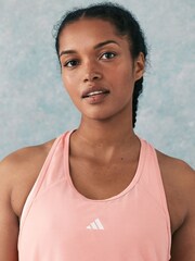 adidas Light Pink Train Essentials Minimal Branding Racerback Tank Top - Image 4 of 7
