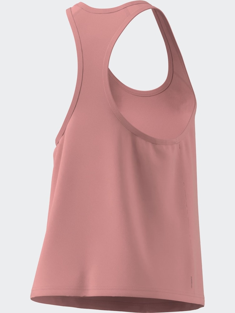 adidas Light Pink Train Essentials Minimal Branding Racerback Tank Top - Image 7 of 7