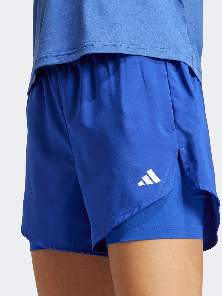 adidas Blue Aeroready Minimal 2-in-1 Shorts - Image 4 of 6