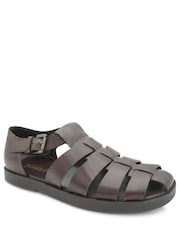 Marrón oscuro - Jones Bootmaker Wandsworth Leather Fisherman Sandals - Imagen 1 de 5