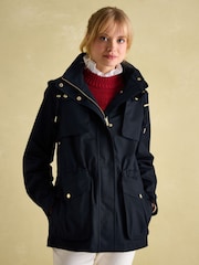 Joules Fairford Navy Waterproof Raincoat with Hood - Image 1 of 9