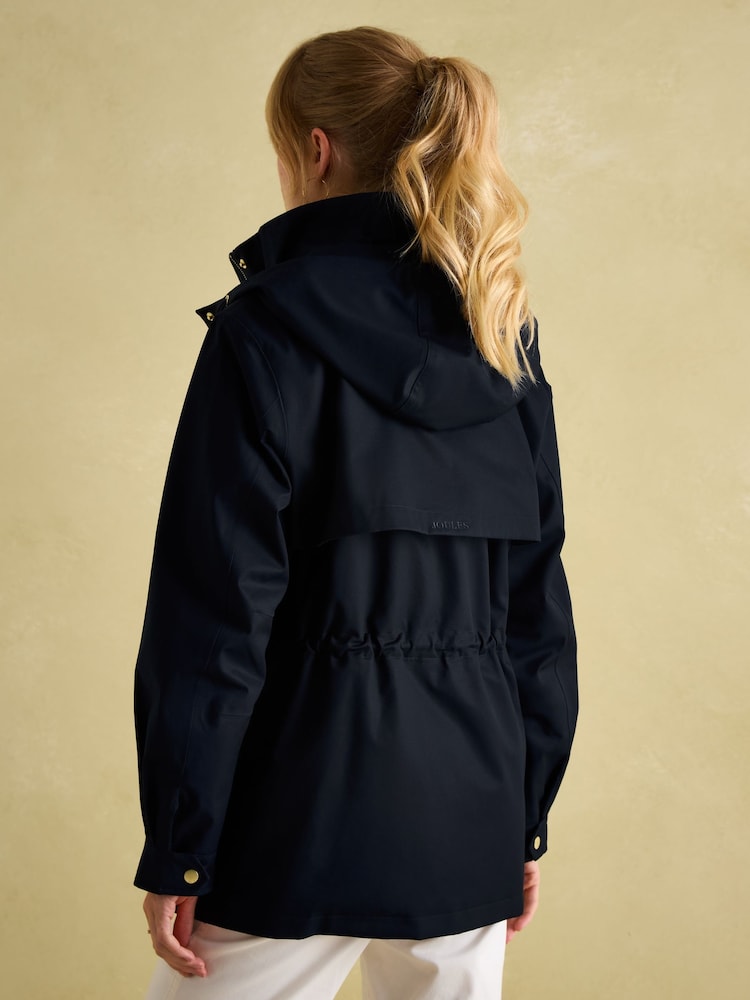 Joules Fairford Navy Waterproof Raincoat with Hood - Image 2 of 9