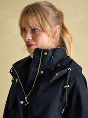 Joules Fairford Navy Waterproof Raincoat with Hood - Image 4 of 9