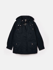 Joules Fairford Navy Waterproof Raincoat with Hood - Image 8 of 9