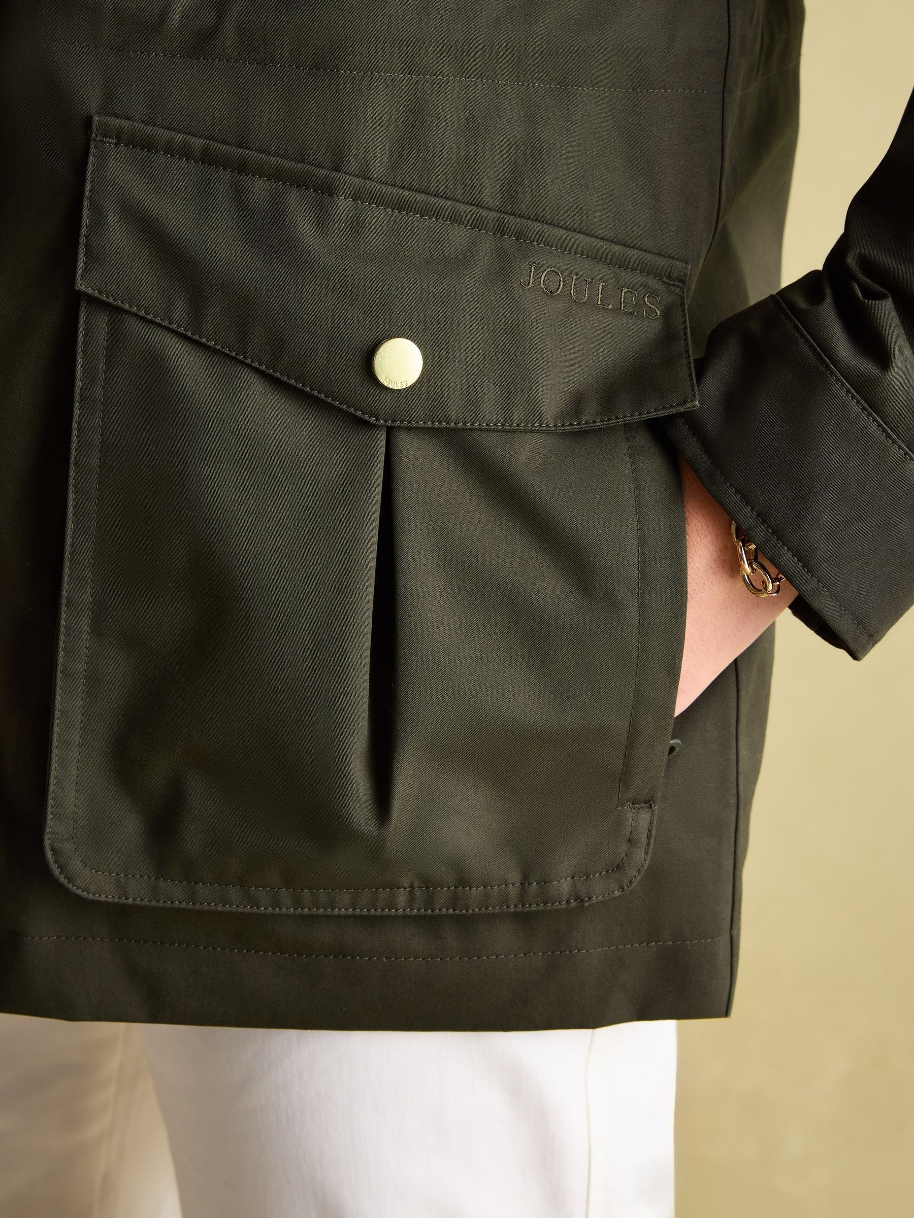 Joules khaki raincoat hot sale