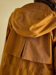 Joules Portwell Dark Yellow Waterproof Raincoat With Hood - Image 5 of 8