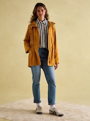 Joules Portwell Dark Yellow Waterproof Raincoat With Hood - Image 6 of 8