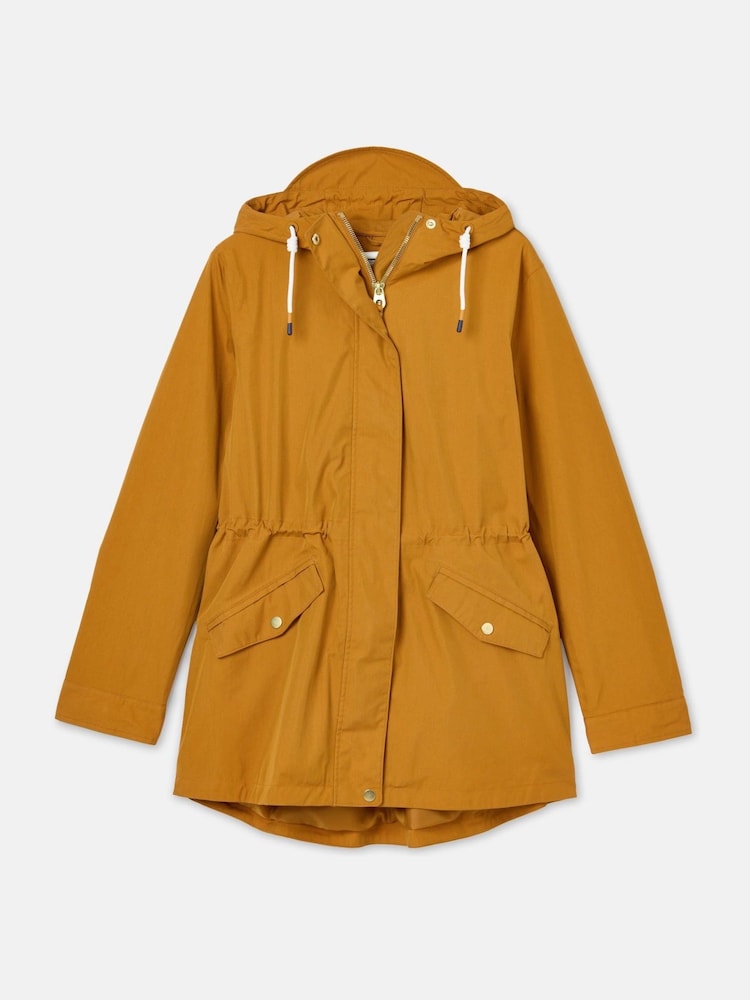 Joules Portwell Dark Yellow Waterproof Raincoat With Hood - Image 8 of 8