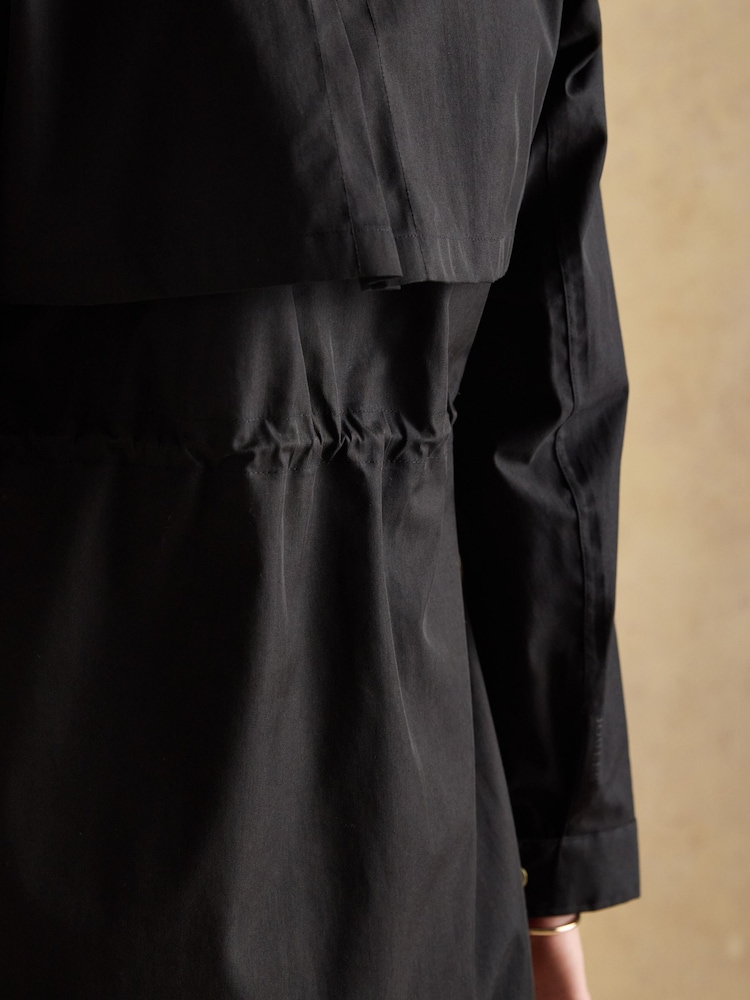 Joules Portwell Black Waterproof Raincoat With Hood - Image 8 of 11