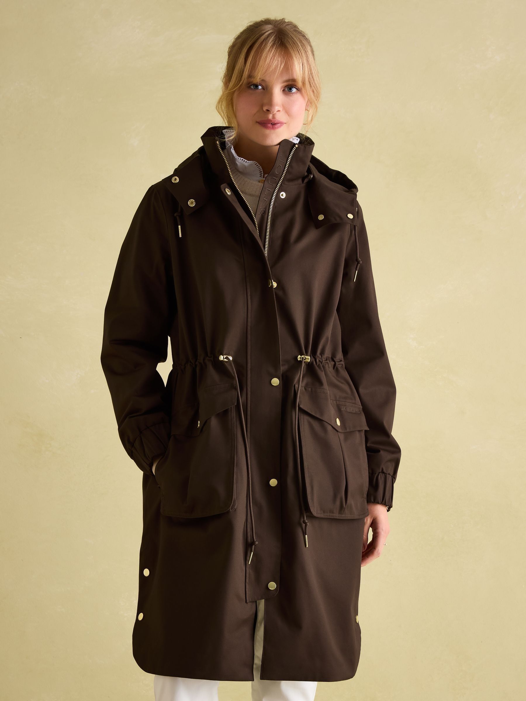 Buy Joules Harpsden Brown Waterproof Long Raincoat with Hood from Next Luxembourg