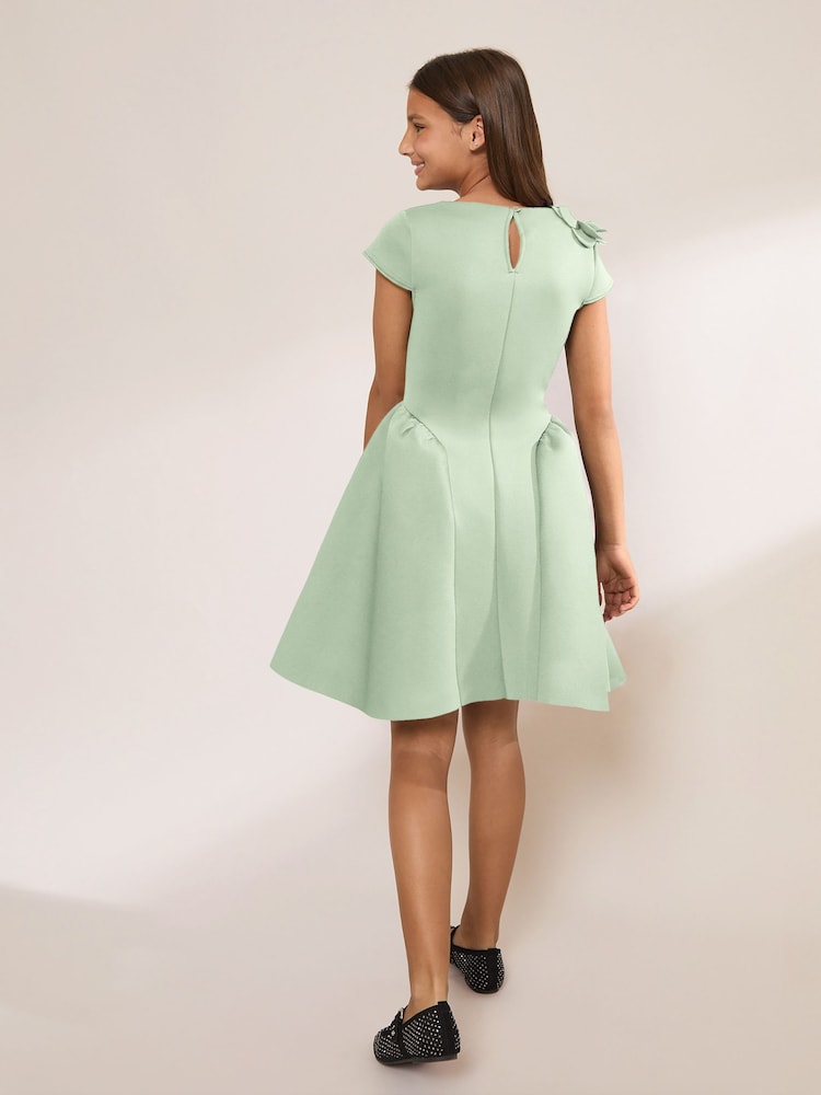 Lipsy Sage Green Corsage Scuba Dress (5-16yrs) - Image 4 of 4 Lipsy Sage Green Corsage Scuba Dress (5-16yrs) - Image 4 of 4