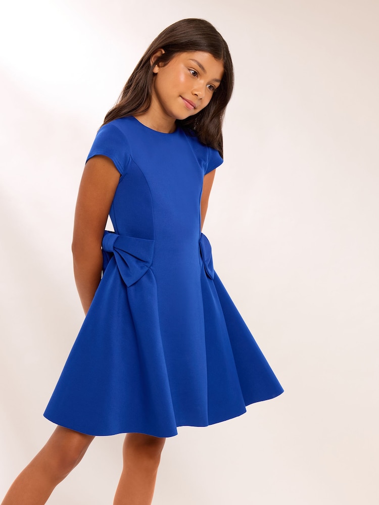 Lipsy Cobalt Blue Scuba Bow Mini Dress (5-16yrs) - Image 1 of 5 Lipsy Cobalt Blue Scuba Bow Mini Dress (5-16yrs) - Image 1 of 5