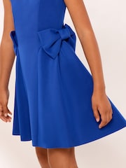 Lipsy Cobalt Blue Scuba Bow Mini Dress (5-16yrs) - Image 2 of 5