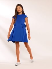 Lipsy Cobalt Blue Scuba Bow Mini Dress (5-16yrs) - Image 3 of 5
