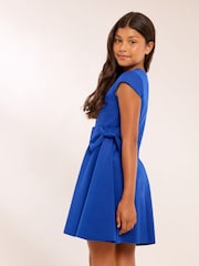 Lipsy Cobalt Blue Scuba Bow Mini Dress (5-16yrs) - Image 5 of 5