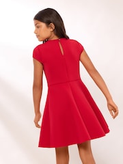Lipsy Red Statement Bow Scuba Dress (5-16yrs) - Image 5 of 5