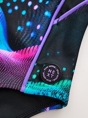 Black Swirl Sports Open Back Swimsuit (3-16yrs) - Image 3 of 4