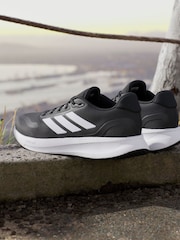 adidas Black/White Runfalcon 5 Running Trainers - Image 4 of 8