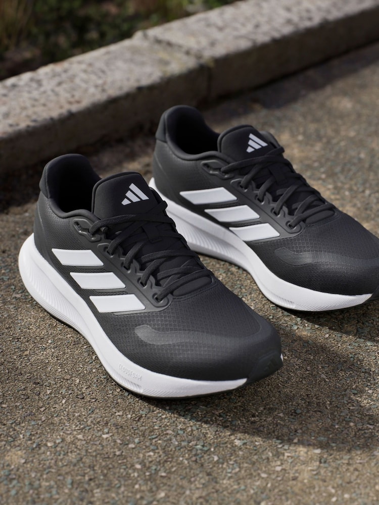 adidas Black/White Runfalcon 5 Running Trainers - Image 6 of 8