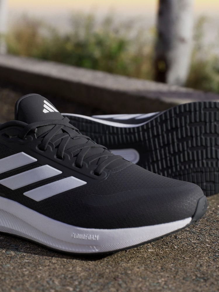 adidas Black/White Runfalcon 5 Running Trainers - Image 8 of 8