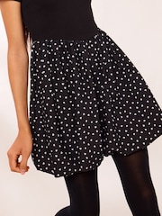 Lipsy Black Heart Spot Short Sleeve 2-in-1 Puffball Dress (5-16yrs) - Image 2 of 4
