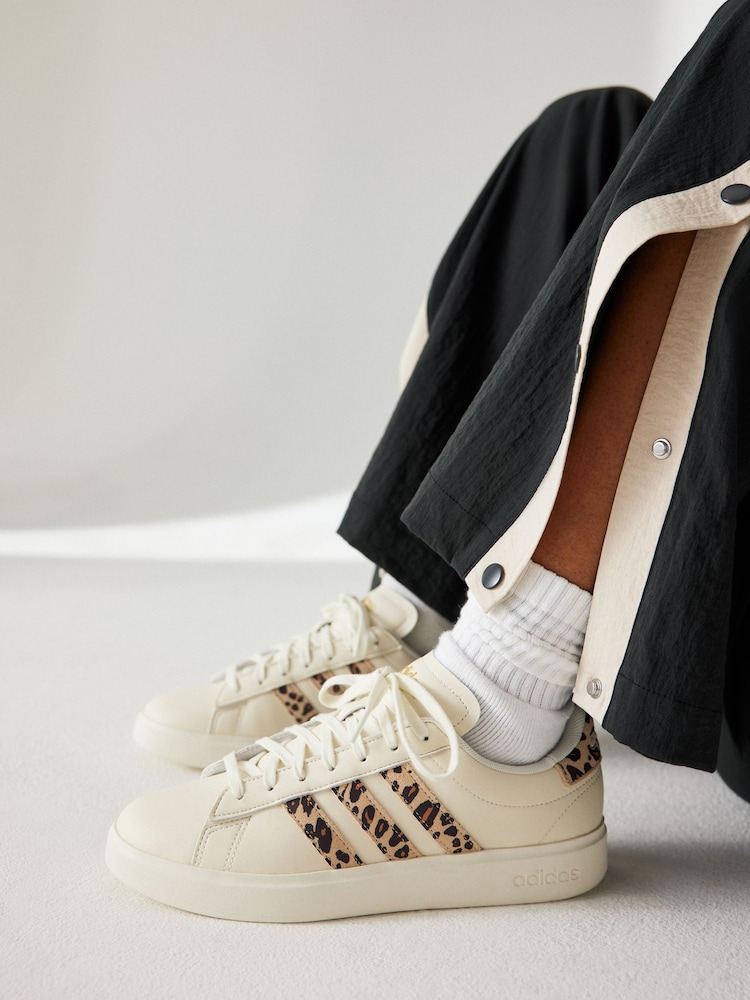 adidas Cream/Animal Grand Court 2.0 Trainers - Image 1 of 18 adidas Cream/Animal Grand Court 2.0 Trainers - Image 1 of 18