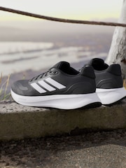 adidas Black/White Runfalcon 5 Trainers - Image 5 of 16