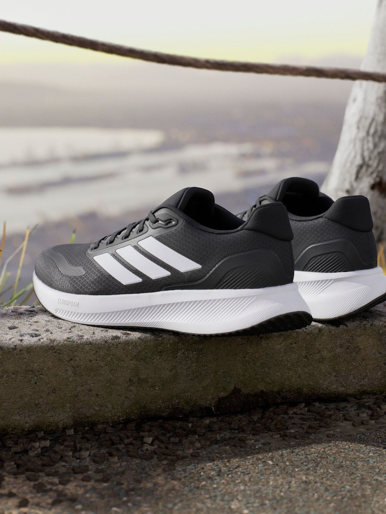 adidas Black/White Grand Court Trainers - Image 5 of 16