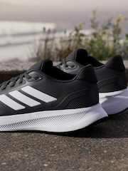 adidas Black/White Runfalcon 5 Trainers - Image 8 of 16